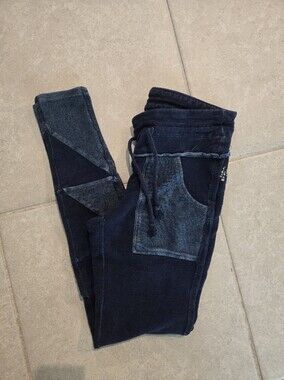 FP Movement Women's Dark Blue Drawstring Denim Jogger Jeans